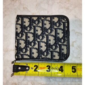 Christian Dior Trotter Monogram Oblique Bifold Wallet Navy Leather 
Made: France